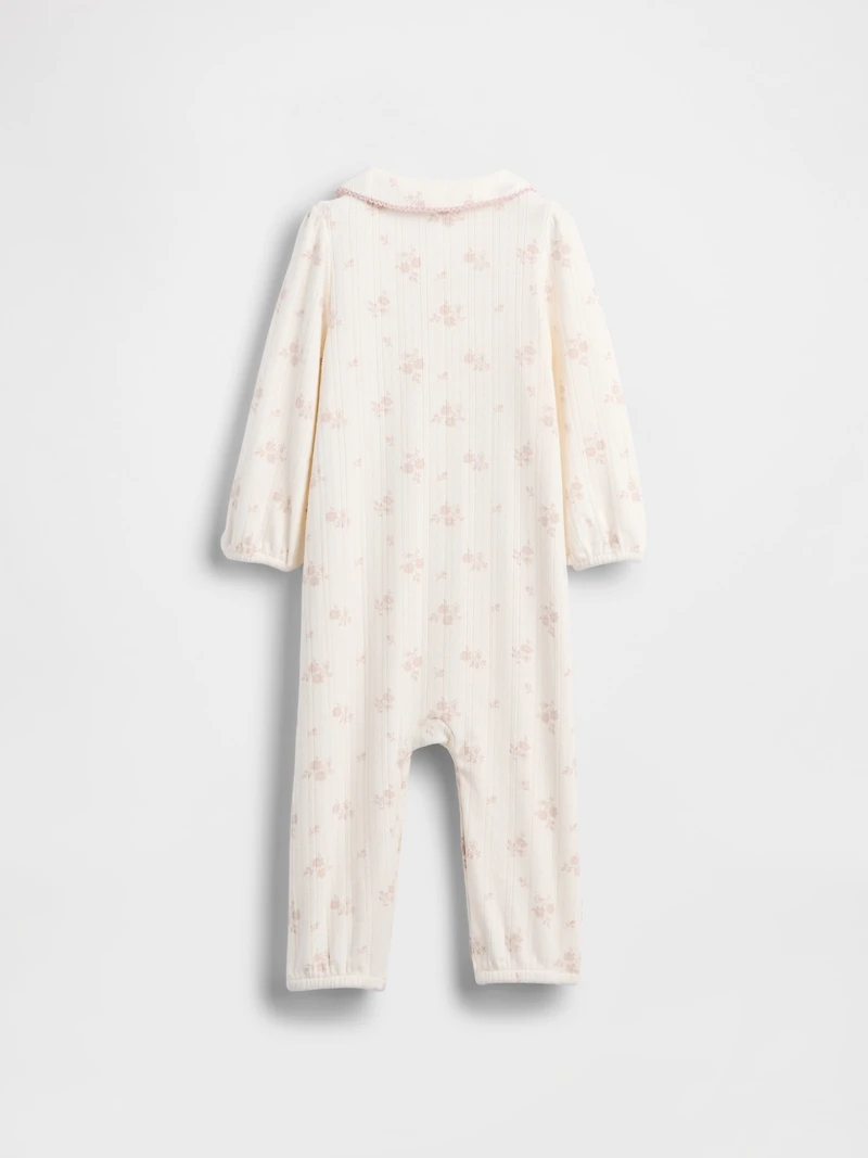 Une-pièce sans pieds en tricot pointelle soyeux pour Bébé