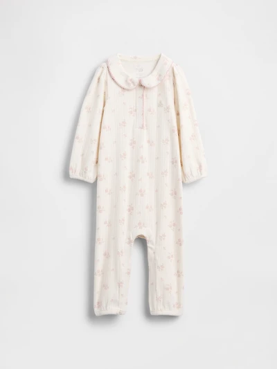 Une-pièce sans pieds en tricot pointelle soyeux pour Bébé