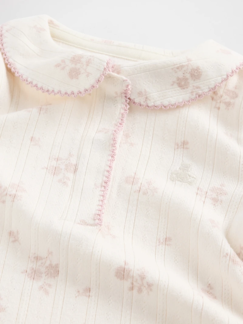 Une-pièce sans pieds en tricot pointelle soyeux pour Bébé