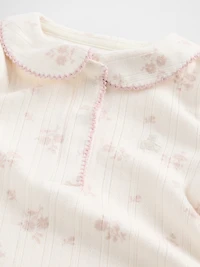 Une-pièce sans pieds en tricot pointelle soyeux pour Bébé