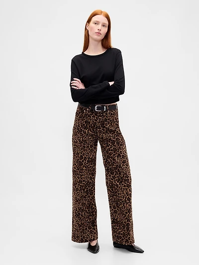 High Rise Corduroy Stride Wide-Leg Jeans
