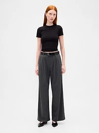 365 High Rise Brushed Twill Pleated Trousers