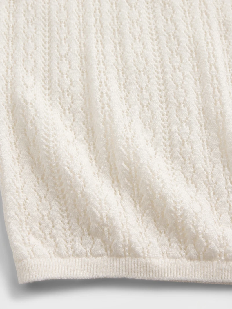 Pointelle Turtleneck Sweater