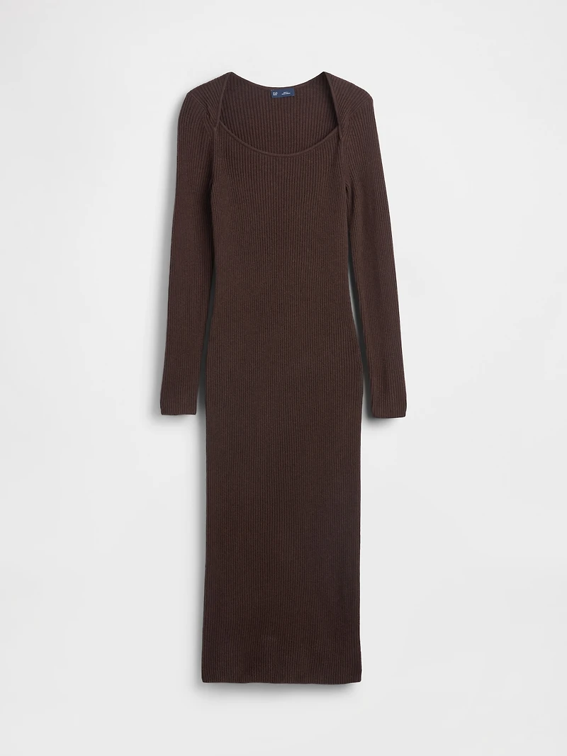 CashSoft Rib Midi Sweater Dress