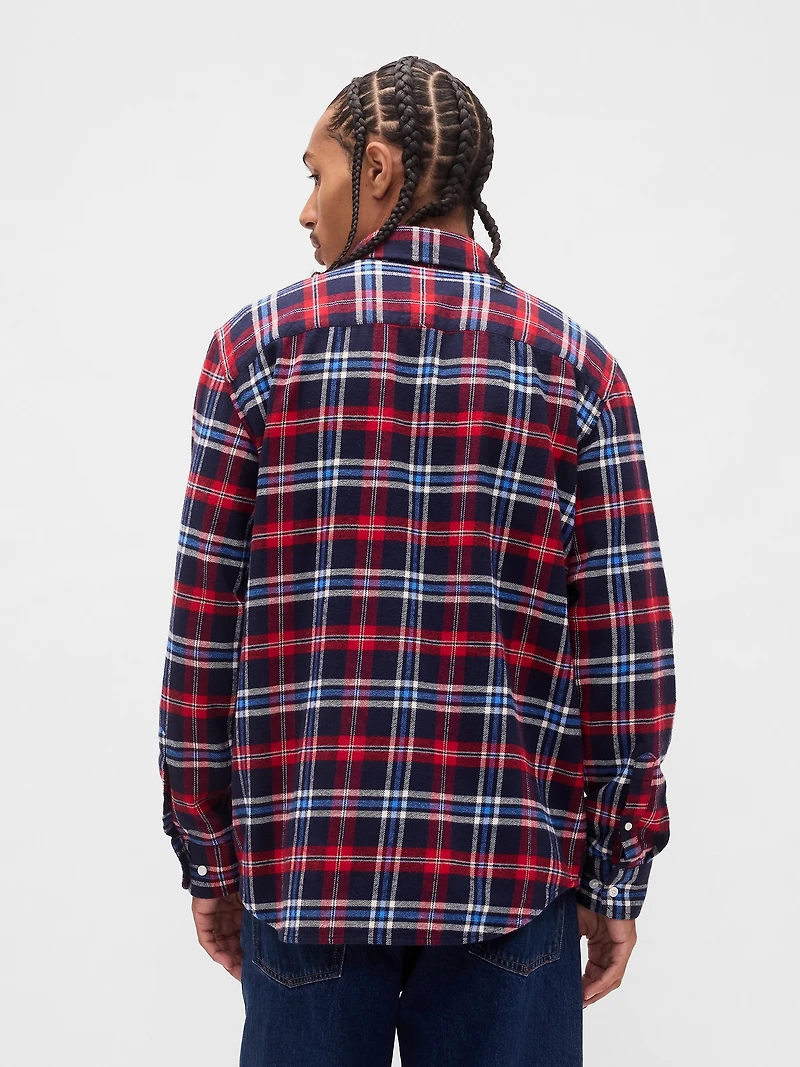 Organic Cotton Relaxed Flannel Shirt