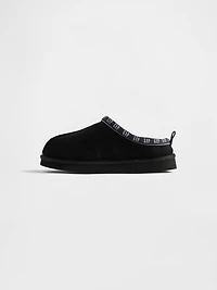 Kids Vegan Suede Sherpa-Lined Logo Slippers