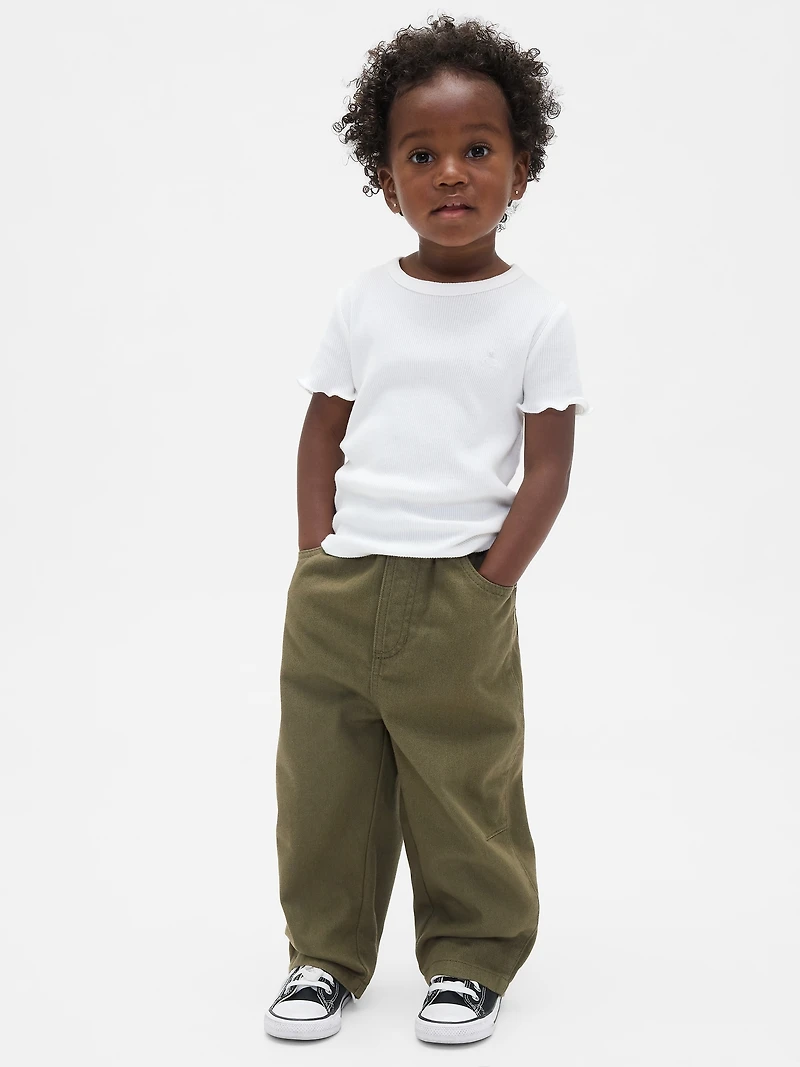 Pantalon coupe baril à taille élastique pour Bébé et Tout-petit