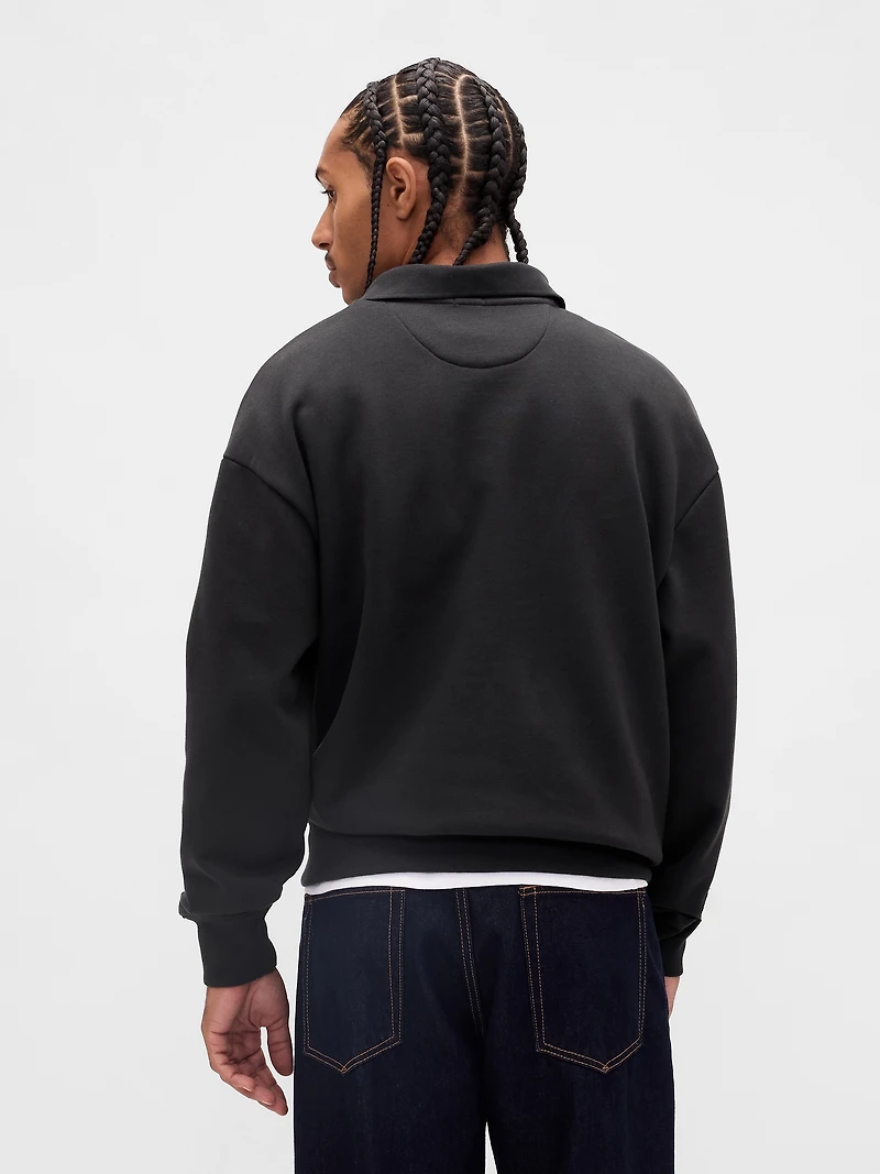 Heavyweight Oversized Polo Shirt Sweatshirt