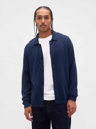 Merino Wool-Blend Cardigan Sweater