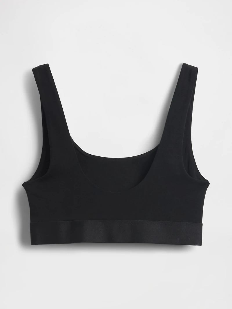 Organic Stretch Cotton Logo Bralette