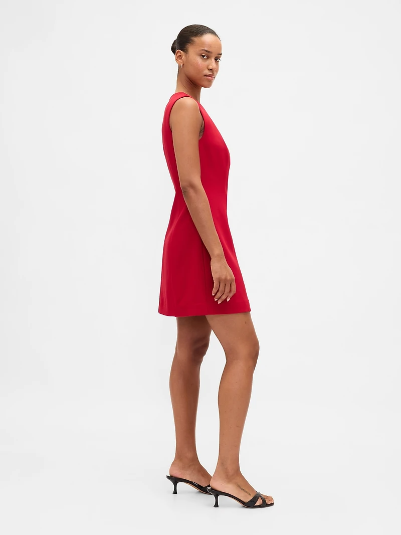 High-Neck Mini Shift Dress