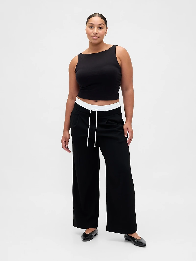 Mid Rise Double-Waist Pants