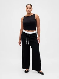 Mid Rise Double-Waist Pants