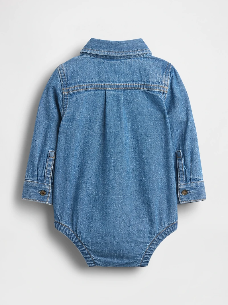 Baby Denim Button-Down Bodysuit