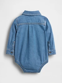 Baby Denim Button-Down Bodysuit