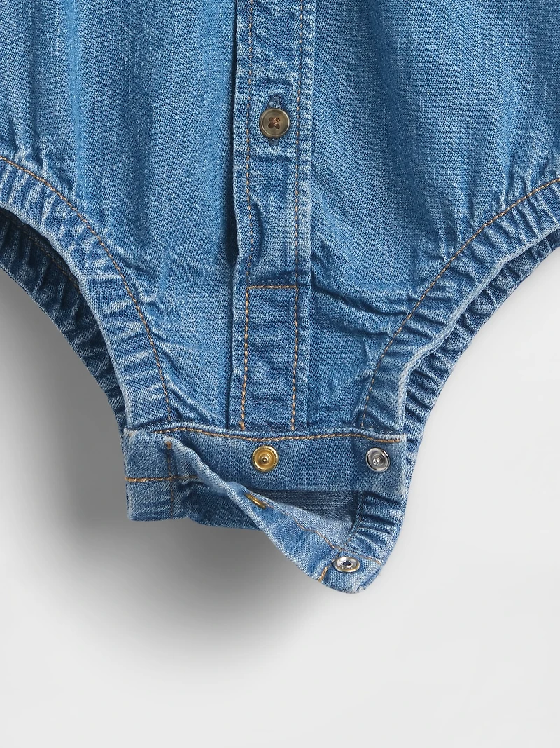 Baby Denim Button-Down Bodysuit