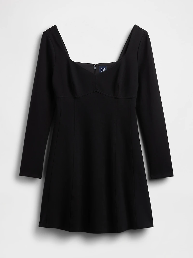 Ponte Sweetheart Seamed Mini Dress