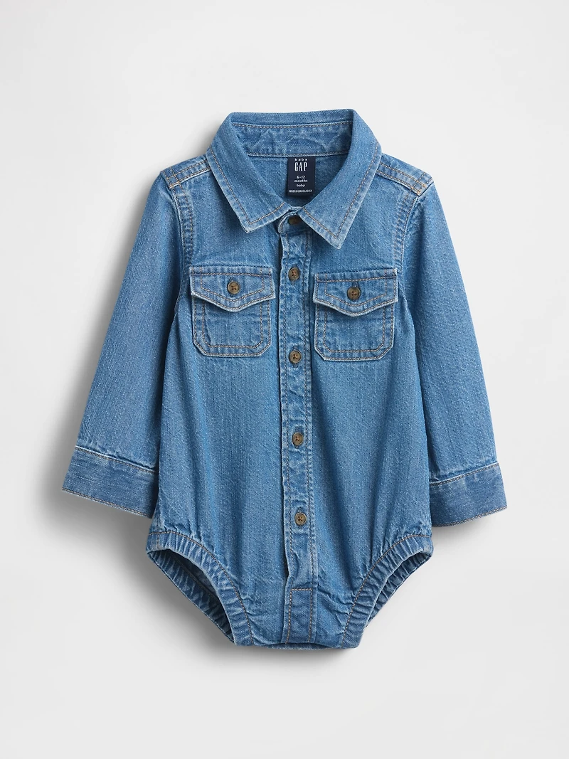Baby Denim Button-Down Bodysuit