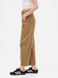 Mid Rise Twill Barrel Pants