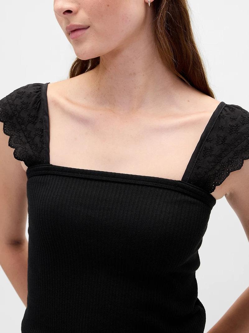 Modern Rib Flutter Tank Top