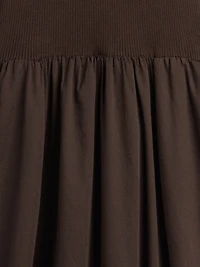 Mixed Media Drop-Waist Maxi Dress