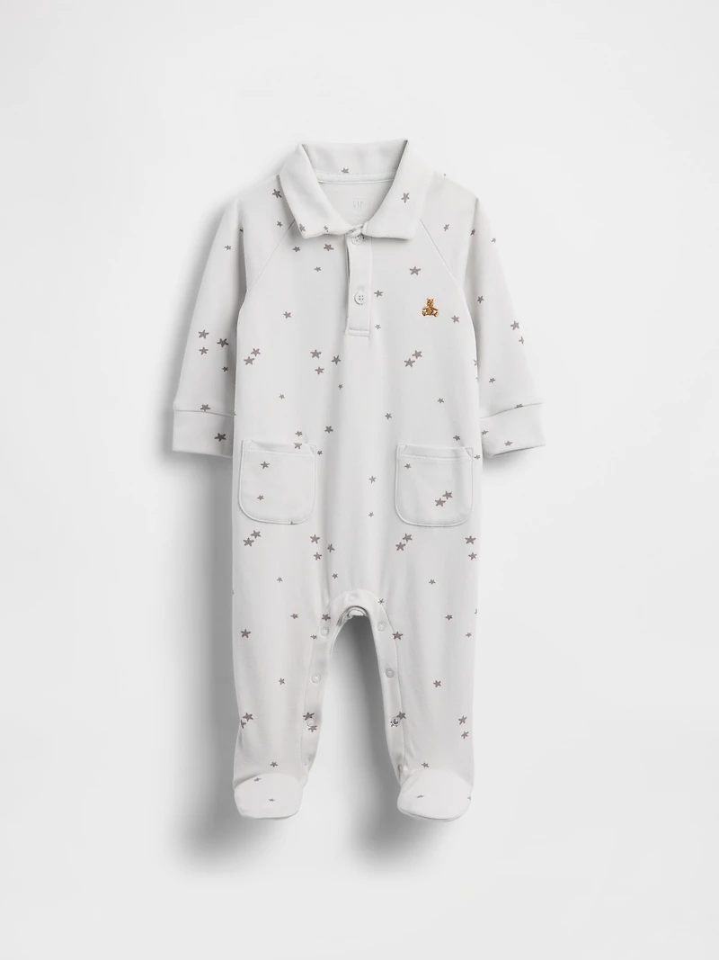 Baby Softspun Polo Shirt Footed One-Piece