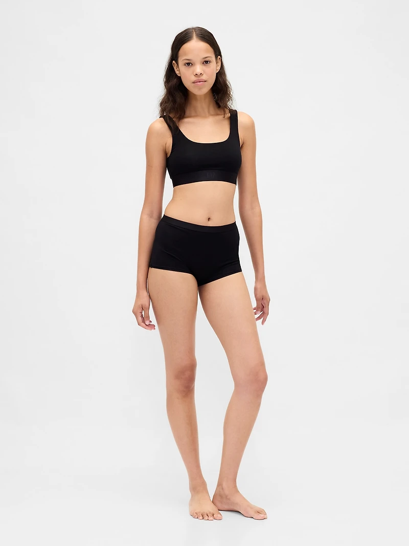 Organic Stretch Cotton Logo Bralette