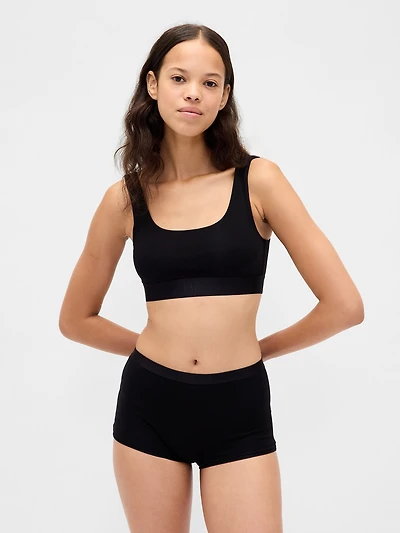 Organic Stretch Cotton Logo Bralette