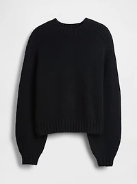 Relaxed Saddle-Sleeve Crewneck Sweater
