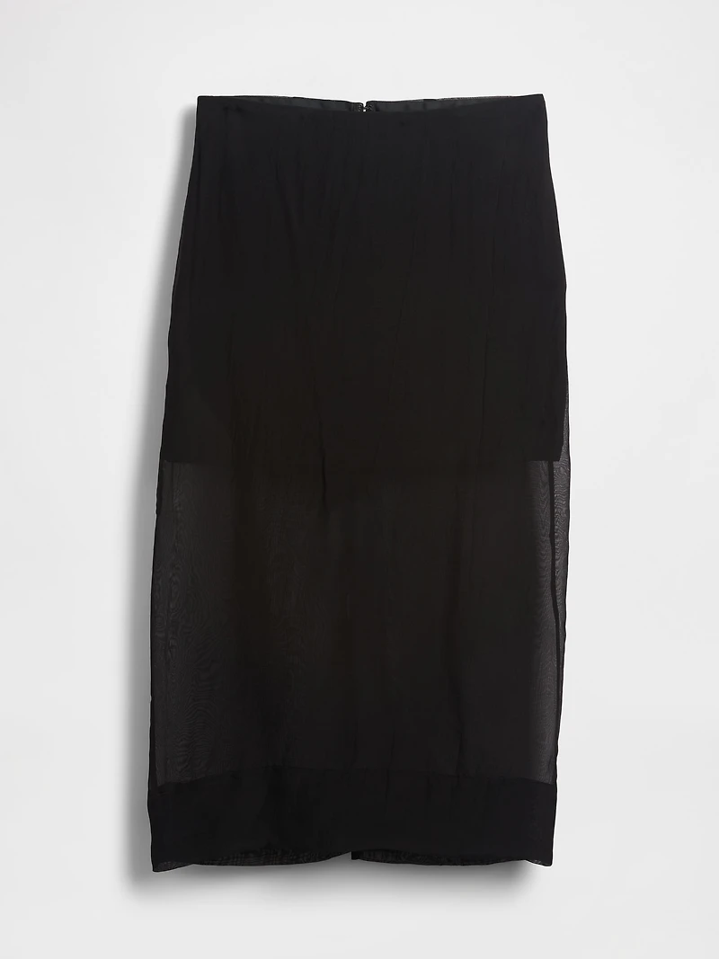 Sheer Organza Maxi Skirt
