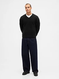 Relaxed V-Neck Crop Sweater
