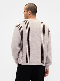 Fuzzy Relaxed Crop Cardigan Sweater