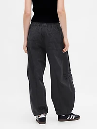 Mid Rise Twill Barrel Pants