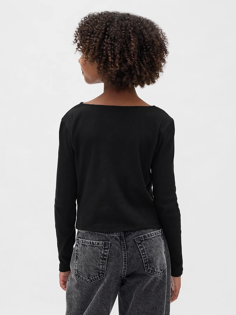 Kids Bow-Neck T-Shirt