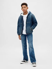 Kids Sherpa-Lined Denim Hoodie