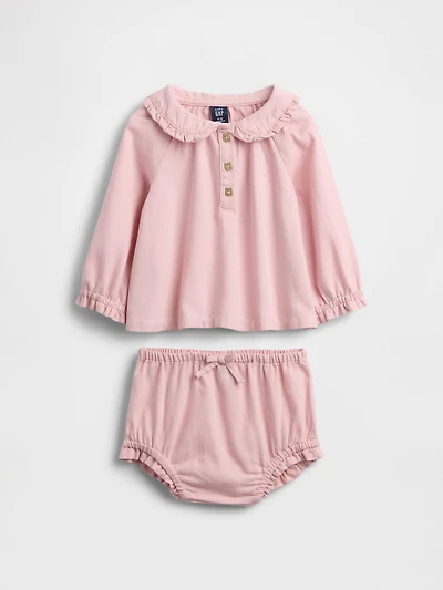Baby Denim Bubble Outfit Set