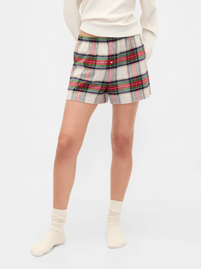 Logo Flannel Boxer Shorts