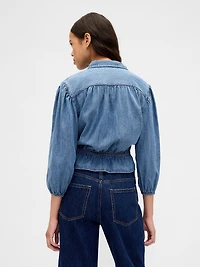 Denim Tie-Waist Shirt