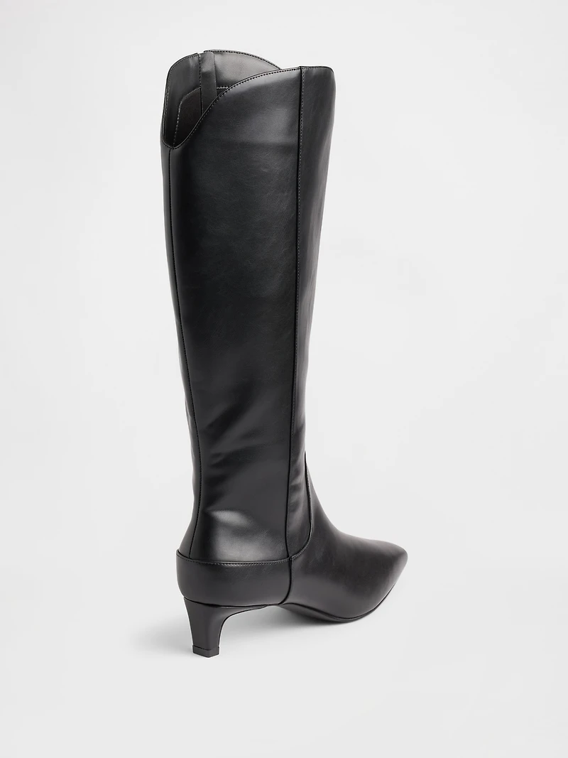 Kitten Heel Pointy Knee High Boots