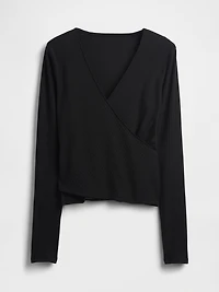 Modern Wide Rib Wrap V-Neck T-Shirt