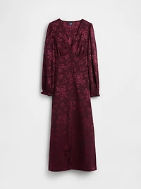 Button-Front V-Neck Maxi Dress