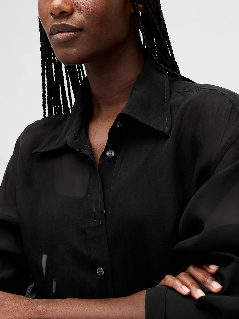 Sheer Organza Big Shirt