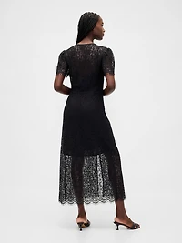 Lace V-Neck Midi Dress
