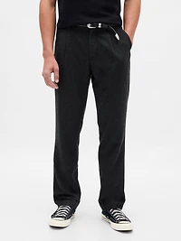 Wool-Blend Relaxed Straight Trousers