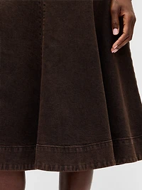 Denim Tulip Midi Skirt