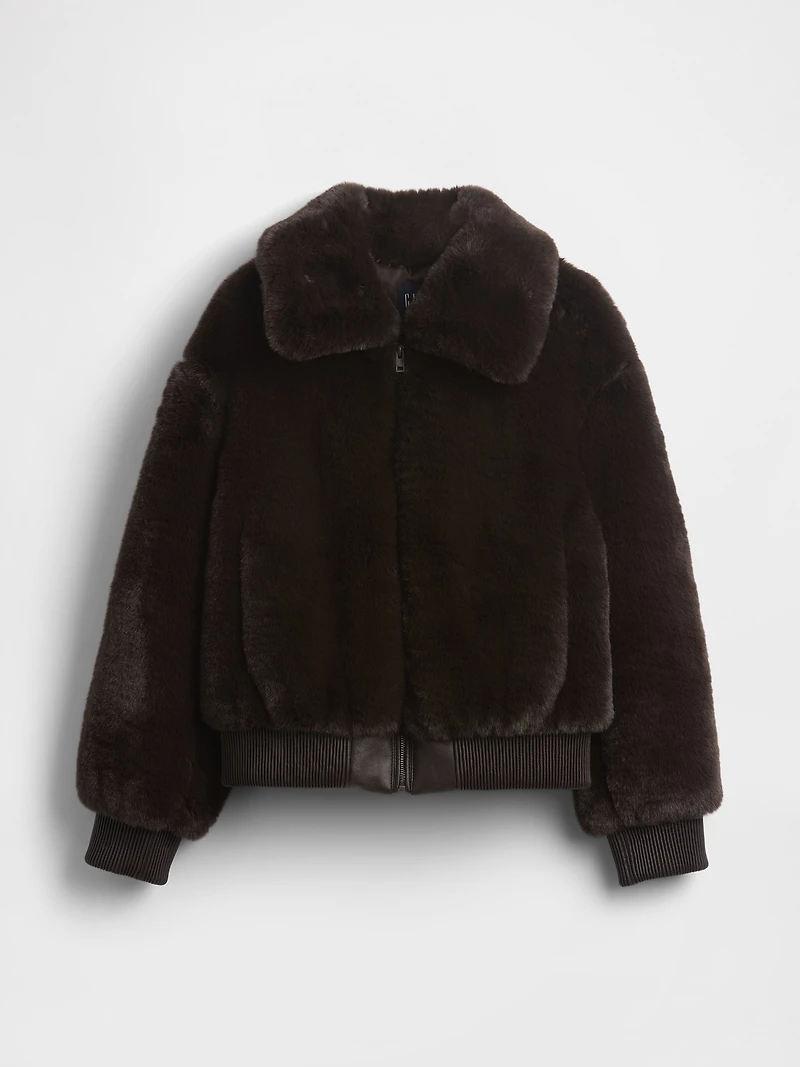 Faux Fur Bomber Jacket
