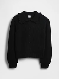 Kids Ruffle Collar Cardigan