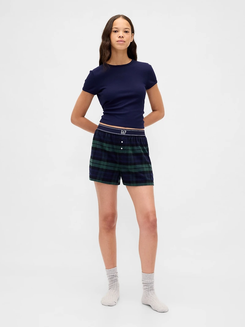 Logo Flannel Boxer Shorts