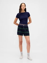 Logo Flannel Boxer Shorts