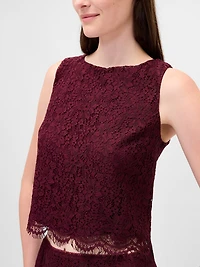 Lace Boatneck Crop Shell Top